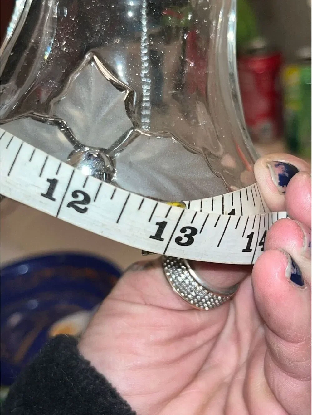 Vintage Clear Glass Bell With Bow Design